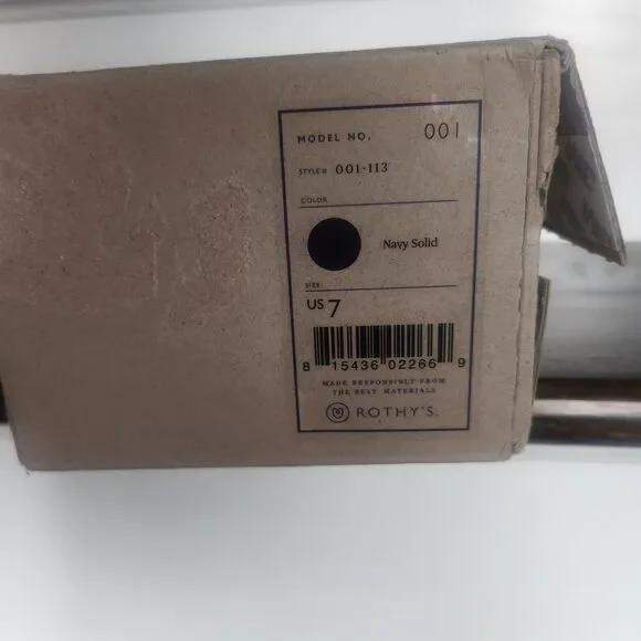 NIB Rothy’s The Daily Round Toe Flat RARE RETIRED COLOR-Size 7-Navy Solid - Picture 9 of 11